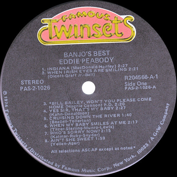 Peabody, Eddie - Banjo's Best (VG+) (Vinyl LP)