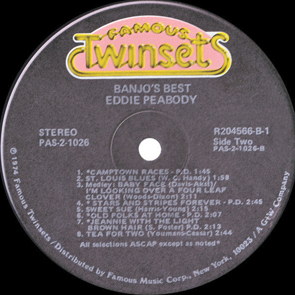 Peabody, Eddie - Banjo's Best (VG+) (Vinyl LP)