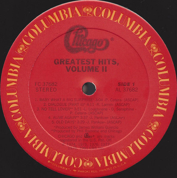 Chicago  - Greatest Hits, Volume II (Vinyl, VG+) (Vinyl LP)