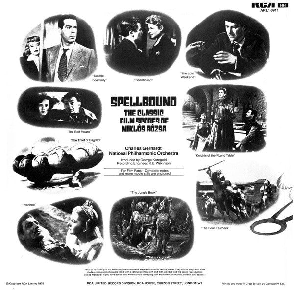 Spellbound (The Classic Film Scores Of Miklós Rózsa) - Rózsa, Miklos, Charles Gerhardt / National Philharmonic Orchestra (VG+) (Vinyl LP)
