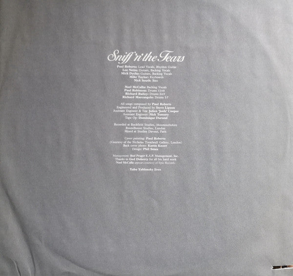 Sniff 'n' the Tears - The Game's Up (NM or M-) (Vinyl LP)