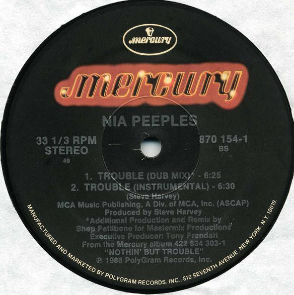 Peeples, Nia - Trouble (VG+) (Vinyl LP)