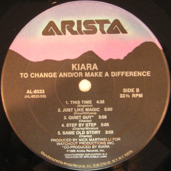 Kiara - To Change And / Or Make A Difference (VG) (Vinyl LP)