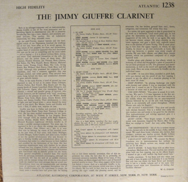 Giuffre, Jimmy - The Jimmy Giuffre Clarinet (Vinyl, G+) (Vinyl LP)