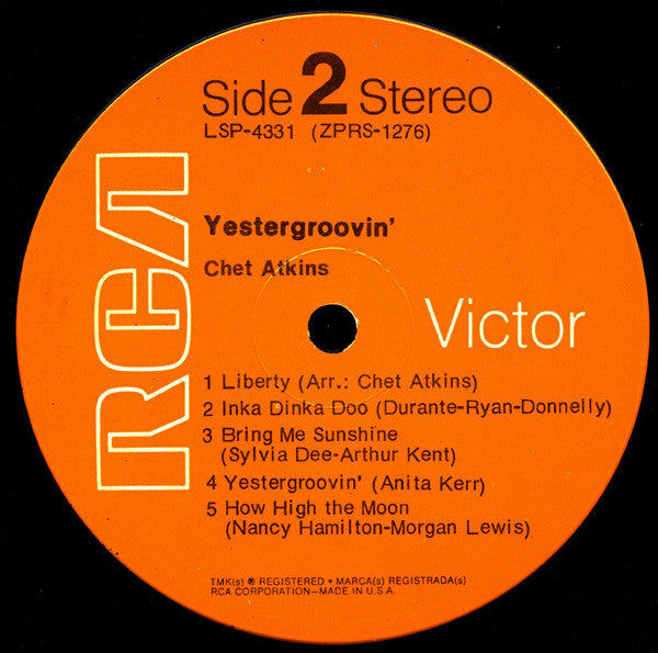 Atkins, Chet - Yestergroovin' (Vinyl, VG) (Vinyl LP)