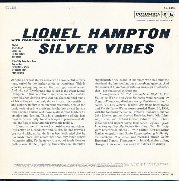 Hampton, Lionel - Silver Vibes (With Trombones And Rhythm) (Vinyl, VG) (Vinyl LP)