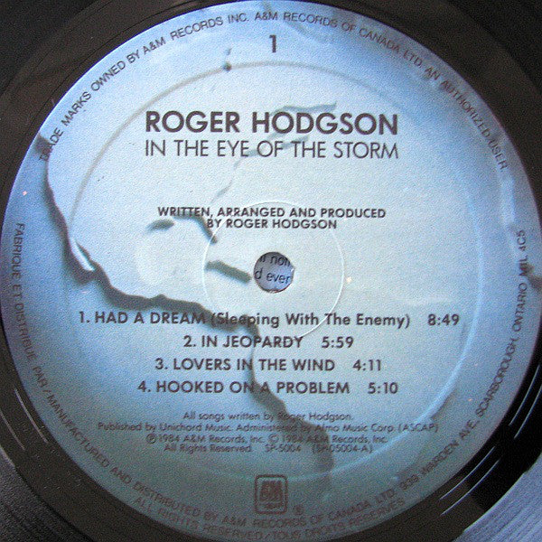 Hodgson, Roger - In The Eye Of The Storm (VG+) (Vinyl LP)