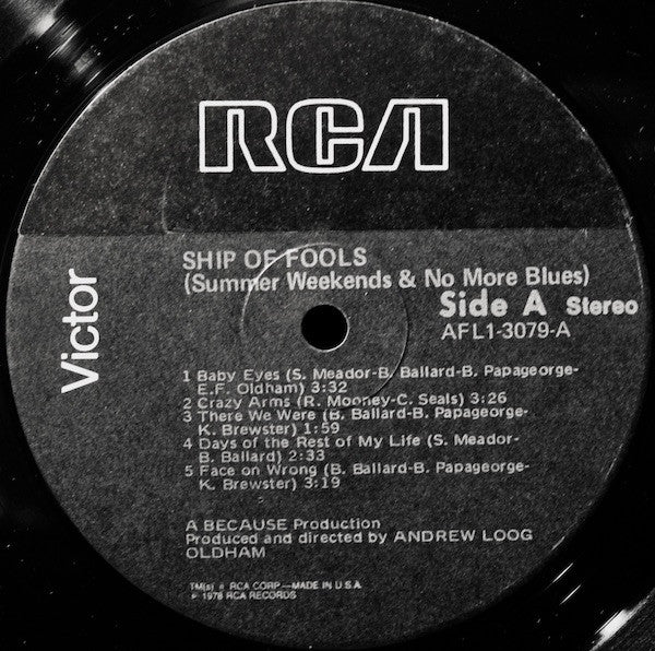 Werewolves - Ship Of Fools (Summer Weekends And No More Blues) (VG+) (Vinyl LP)