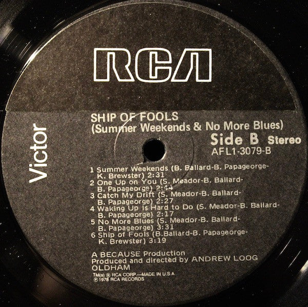 Werewolves - Ship Of Fools (Summer Weekends And No More Blues) (VG+) (Vinyl LP)