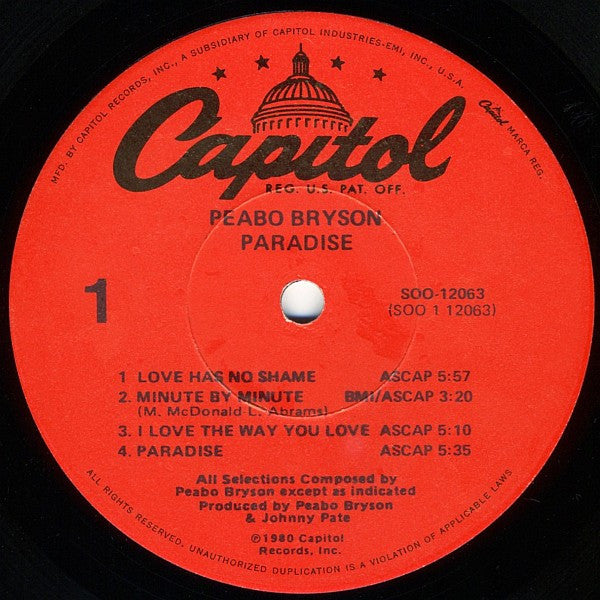 Bryson, Peabo - Paradise (VG+) (Vinyl LP)