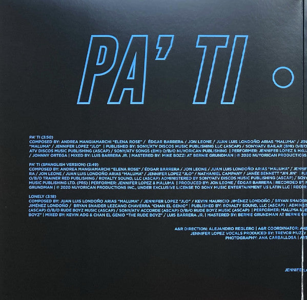 Lopez, Jennifer & Maluma - Pa' Ti / Lonely (NM or M-) (Vinyl LP)