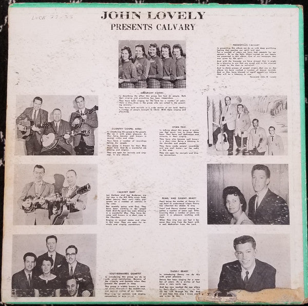 Various - John Lovely Presents Calvary (VG) (Vinyl LP)