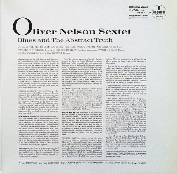 Nelson, Oliver - The Blues And The Abstract Truth (Vinyl, NM or M-) (Vinyl LP)