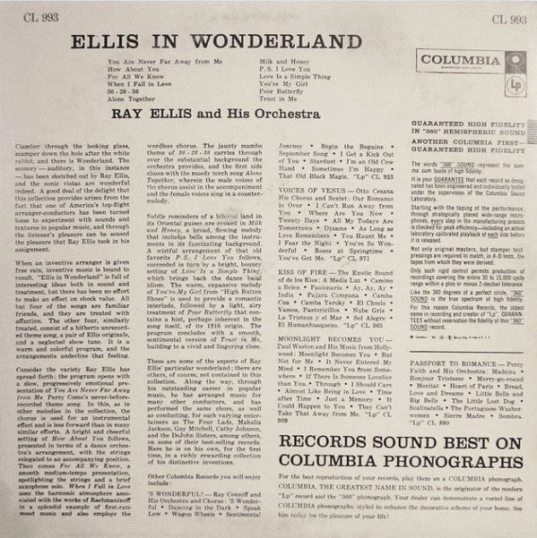 Ellis, Ray And His Orchestra - Ellis In Wonderland (VG+) (Vinyl LP)