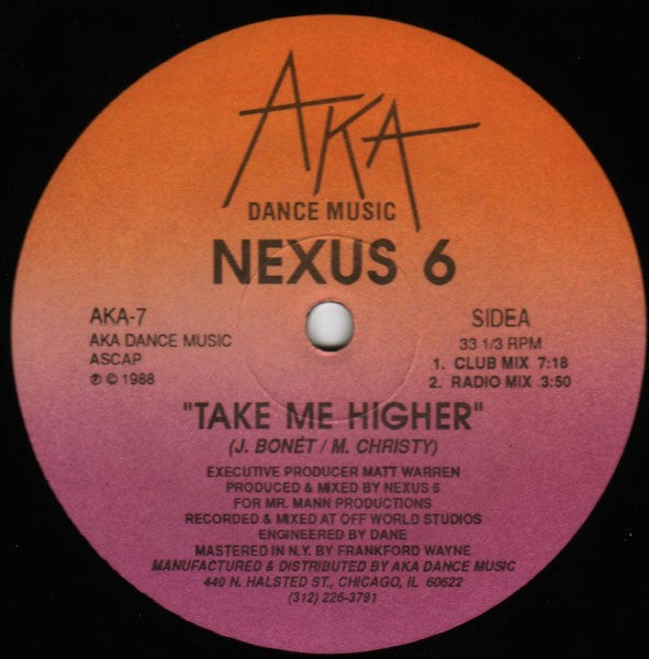 Nexus 6  - Take Me Higher (VG+) (Vinyl LP)