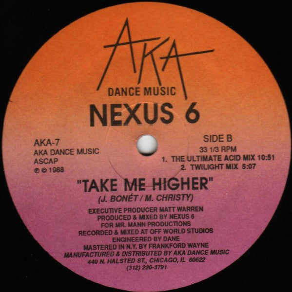 Nexus 6  - Take Me Higher (VG+) (Vinyl LP)