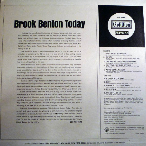 Benton, Brook - Brook Benton Today (Vinyl, VG) (Vinyl LP)