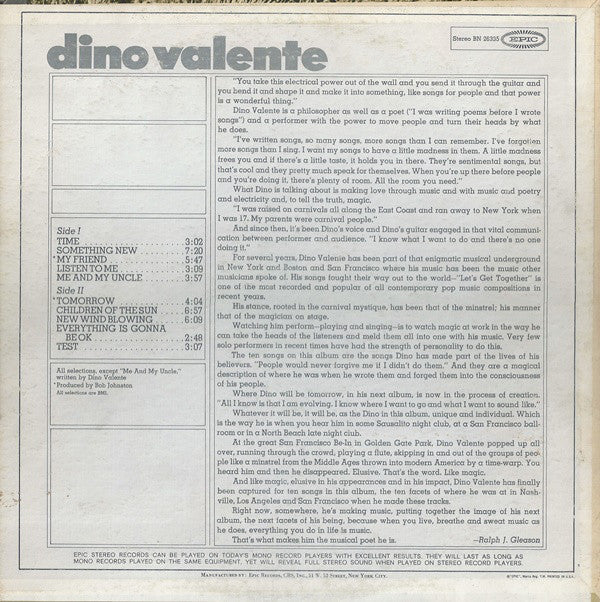 Dino Valenti - Dino Valente (VG) (Vinyl LP)