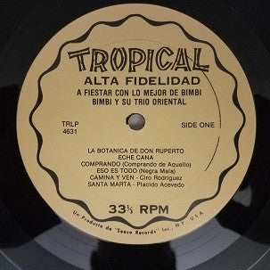 Bimbi Y Su Trio Oriental - A Fiestar Con Lo Mejor De Bimbi (VG+) (Vinyl LP)