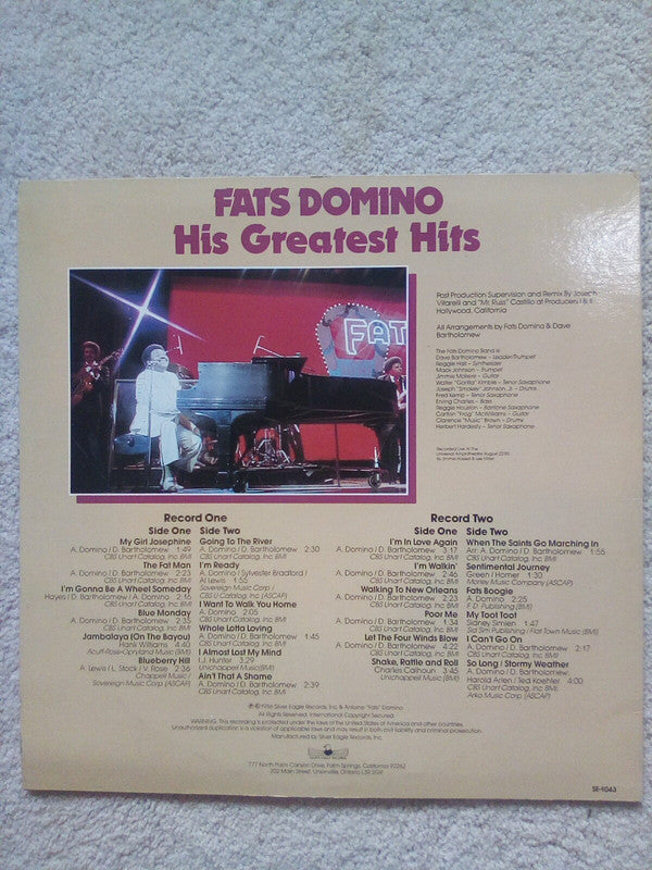 Domino, Fats - Fats Domino - His Greatest Hits (Vinyl, VG+) (Vinyl LP)