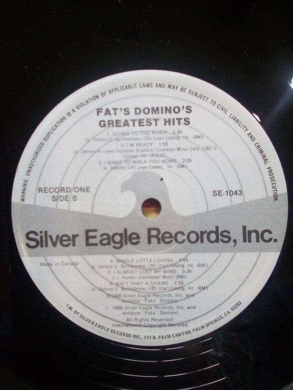 Domino, Fats - Fats Domino - His Greatest Hits (Vinyl, VG+) (Vinyl LP)