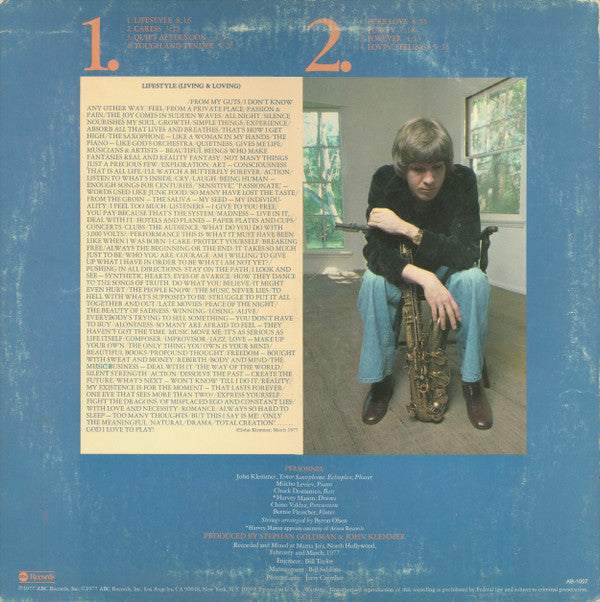 Klemmer, John - Lifestyle (Living And Loving) (NM or M-) (Vinyl LP)