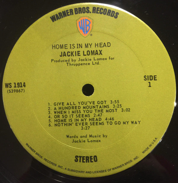 Lomax, Jackie - Home Is In My Head (NM or M-) (Vinyl LP)