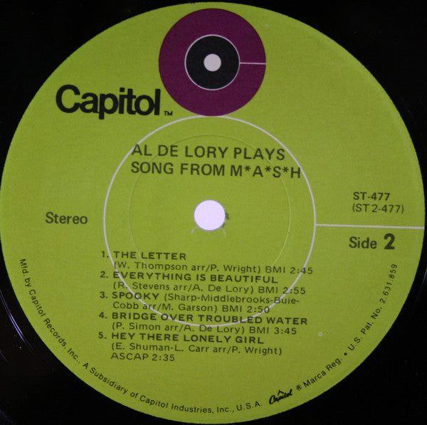 De Lory, Al - Plays Song From MASH (VG+) (Vinyl LP)