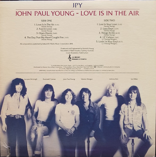 Young, John Paul - Love Is In The Air (VG+) (Vinyl LP)