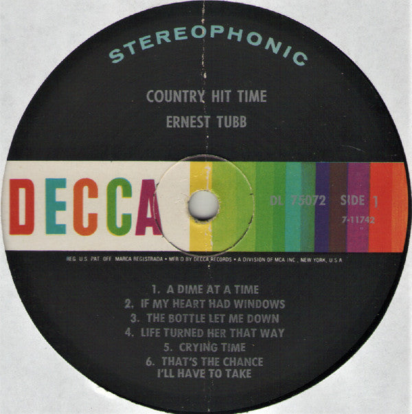 Tubb, Ernest - Country Hit Time (Vinyl, VG) (Vinyl LP)