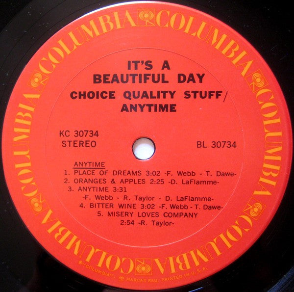 It's A Beautiful Day - Choice Quality Stuff / Anytime (VG) (Vinyl LP)