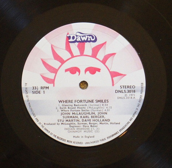 McLaughlin, John, John Surman, Karl Berger, Stu Martin, Dave Holland - Where Fortune Smiles (VG+) (Vinyl LP)