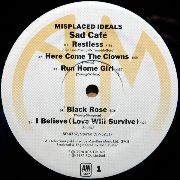Sad Café - Misplaced Ideals (NM or M-) (Vinyl LP)