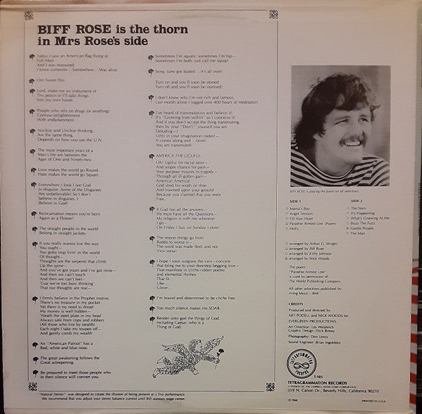 Rose, Biff - The Thorn In Mrs. Rose's Side (VG) (Vinyl LP)