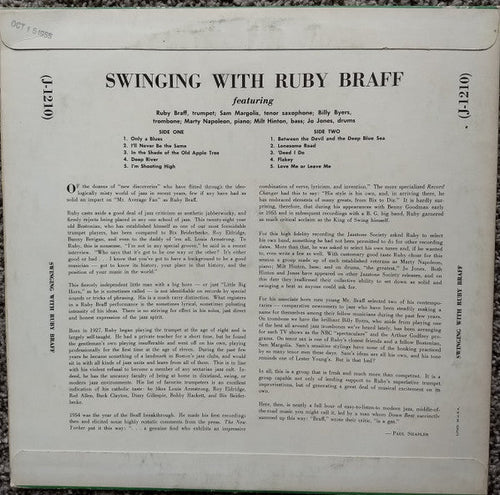 Braff, Ruby - Swinging With Ruby Braff (VG) (Vinyl LP)