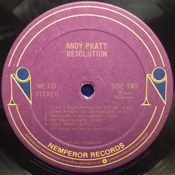 Pratt, Andy - Resolution (VG) (Vinyl LP)