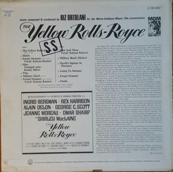 The Yellow Rolls-Royce (Original Soundtrack) (VG+) (Vinyl LP)