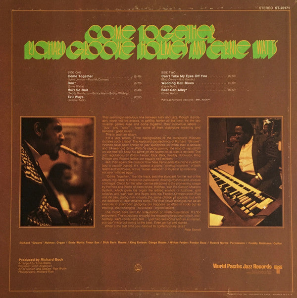 Holmes, Richard "Groove" And Ernie Watts - Come Together (VG) (Vinyl LP)
