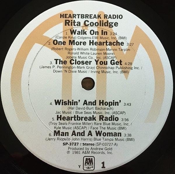 Coolidge, Rita - Heartbreak Radio (VG+) (Vinyl LP)