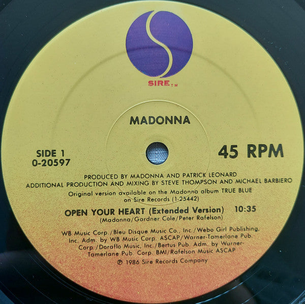 Madonna - Open Your Heart (Vinyl, VG) (Vinyl LP)