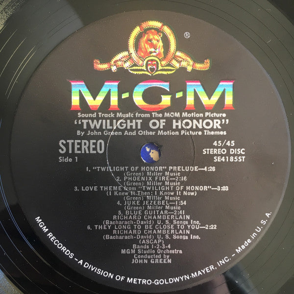 Green, Johnny / Richard Chamberlain / Various - Twilight Of Honor (VG+) (Vinyl LP)