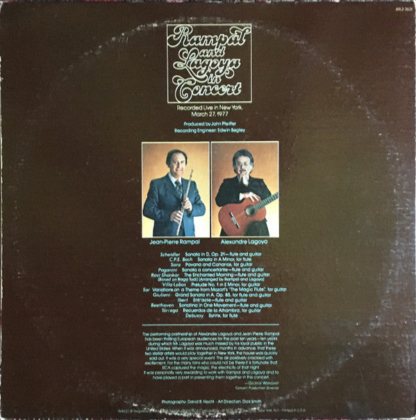 Rampal And Lagoya - Rampal And Lagoya In Concert (Vinyl, VG+) (Vinyl LP)