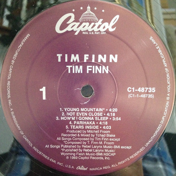 Finn, Tim - Tim Finn (VG) (Vinyl LP)