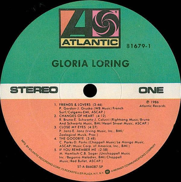 Loring, Gloria - Gloria Loring (Vinyl, VG+) (Vinyl LP)