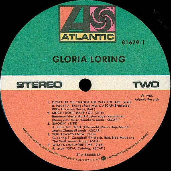 Loring, Gloria - Gloria Loring (Vinyl, VG+) (Vinyl LP)