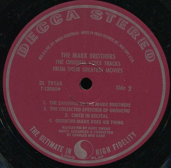 Marx Brothers - The Original Voice Tracks From Their Greatest Movies (Vinyl, VG+) (Vinyl LP)