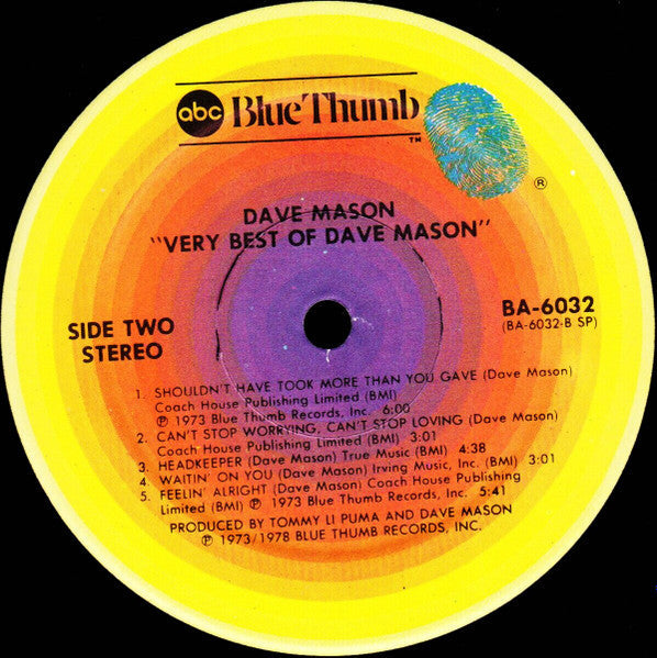Mason Dave - Very Best Of Dave Mason (Vinyl, VG+) (Vinyl LP)