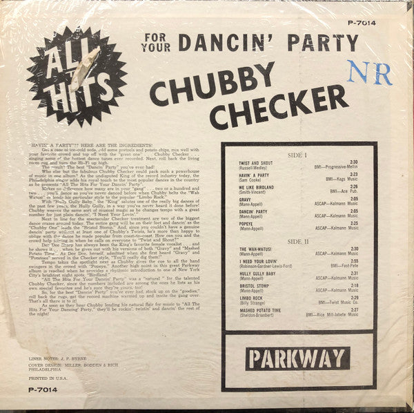 Checker, Chubby - All The Hits (For Your Dancin' Party) By Chubby Checker (Vinyl, VG+) (Vinyl LP)