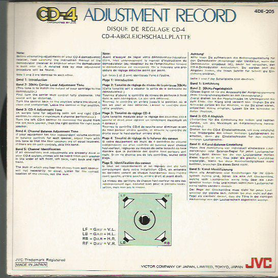 CD-4 - CD-4 Adjustment Record (VG+) (Vinyl LP)