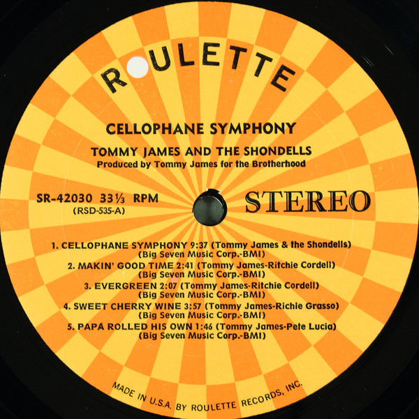 James, Tommy And The Shondells - Cellophane Symphony (VG+) (Vinyl LP)